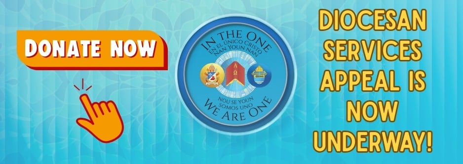 Our Lady Queen of Apostles parish banner